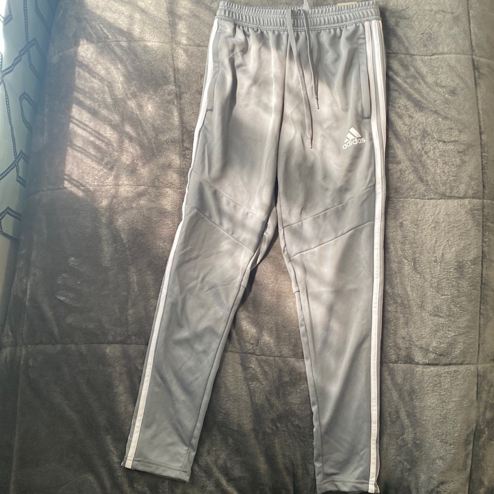 Adidas climacool gray joggers track pants with tapered fit